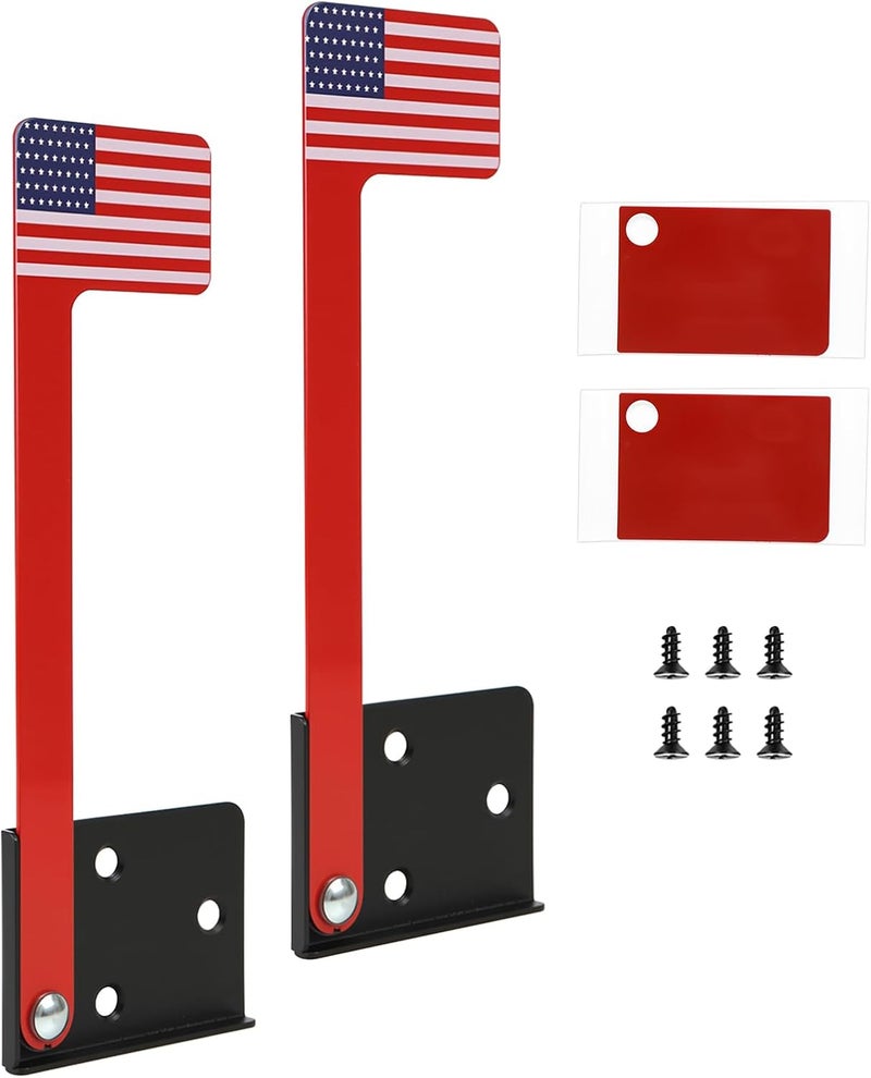 maswater Universal Mailbox Flag with Printed U.S. Flag, Weather-Proof Replacement Kit, Durable Galvanized Steel, Includes Strong Adhesive & Screws, Fits Metal, Brick, Stone, Wood & All Surfaces (2 Pack) - Image 1